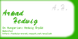 arpad hedwig business card